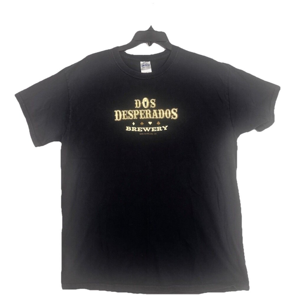 Dos Desperados Brewery San Marcos CA Black Graphic Beer T Shirt Mens Large